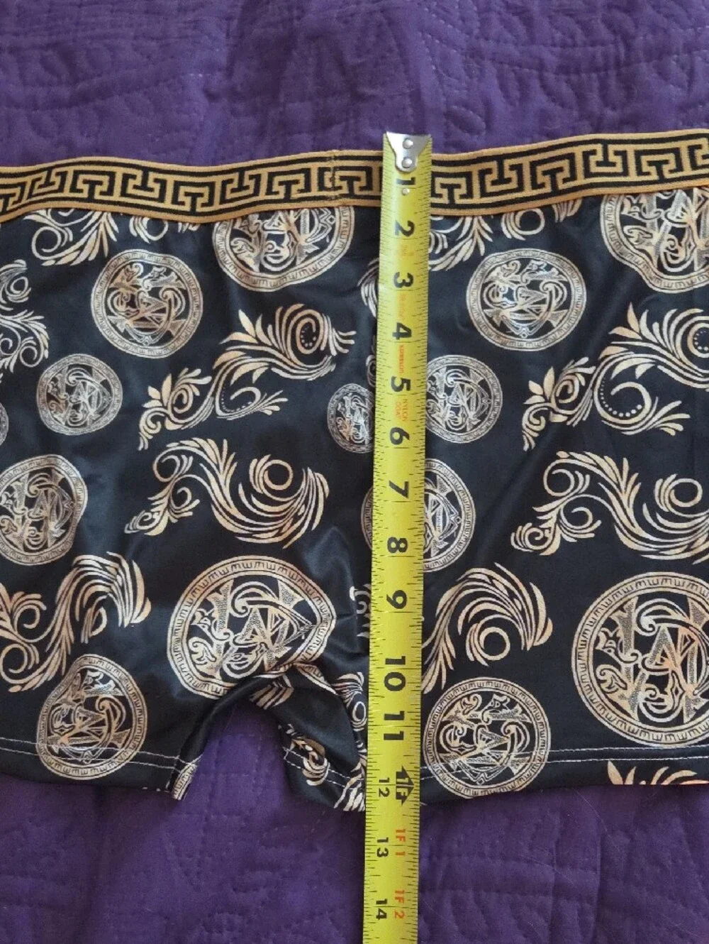3/$15   5 PAIR Men’s Black and Gold Patterned Underwear Boxer/Briefs Sz Lg/XL